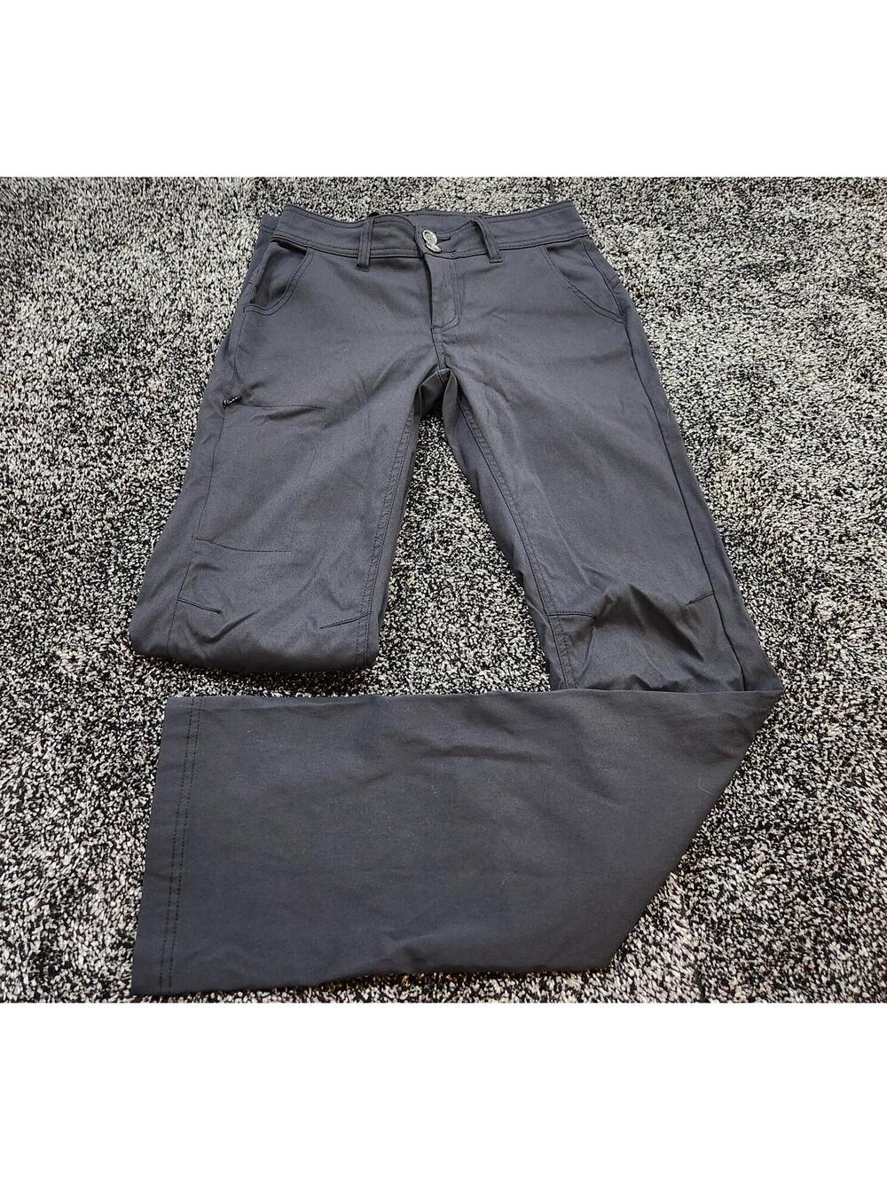 Prana Halle Pant Size 2 Stormy Night Black Roll-Up Low Rise UPF 50 Hiking Pants